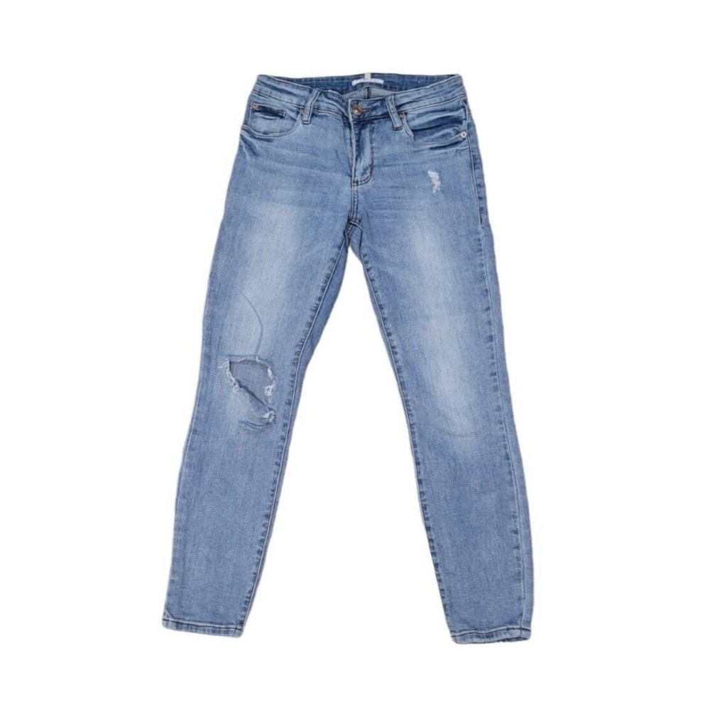 STS Blue Emma Size 26 Mid Rise Ripped Distressed Light Wash Denim Skinny Jeans